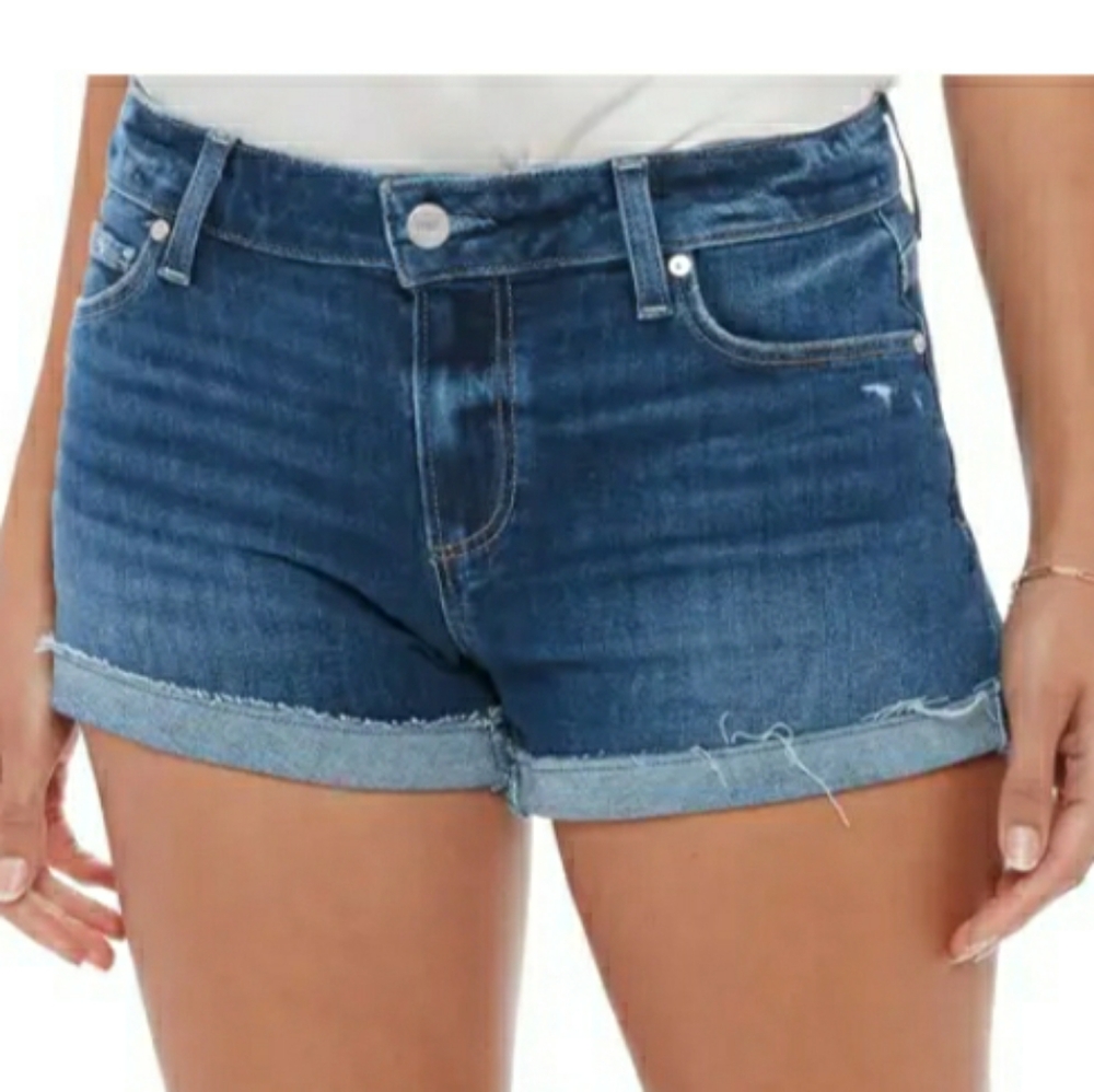 PAIGE JIMMY JIMMY RAW CUFF DENIM SHORTS SZ 32